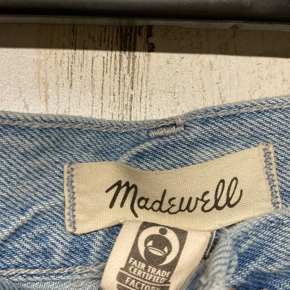 Madewell Luzon Wash Distressed Blue Baggy Flare Jeans Denim Size 31 - Picture 10 of 13